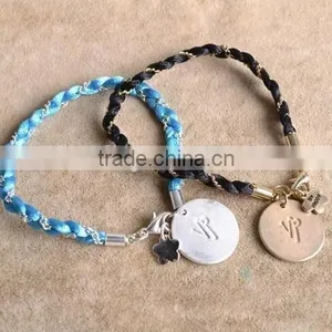 Cutom Logo Tag Leather Bracelet Personalized Logo Charm Leather Bracelet Unisex Leather Bracelet Bangle thumbnail-3
