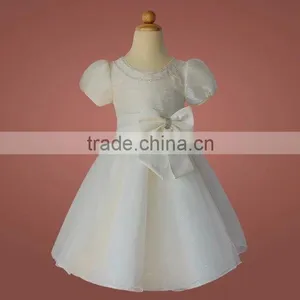 Best Selling Fashion Baby Girl Short Sleeve Summer Princess Party Dress Lace Dress Bid Bow-knot Low Price Kids Clothes thumbnail-3
