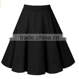 2017 Girls Long Dresses Women's Pleated Vintage Skirts Floral Print Casual Midi Skirt thumbnail-1