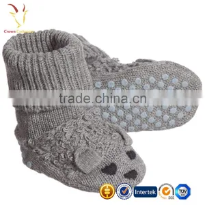 Kids Baby Grey Cotton Cashmere Flopsey Bootees thumbnail-5