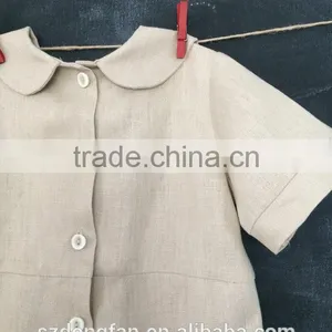 Boys Linen Romper Infant Baby Linen Jon Jon Shortall Toddler Baptism Outfit thumbnail-4