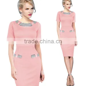Hot Sale Popular Bodycon Dresses 2016 Short Sleeveless Two Pockets For Wholesale thumbnail-2