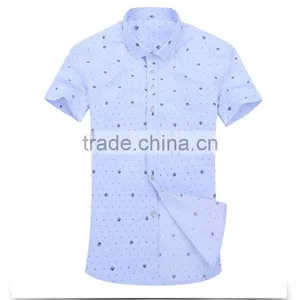 2016 NEW COLLECTION SUMMER PATTERN SHIRT SEMI-TAILORED FIT Short Sleeve for Men thumbnail-5