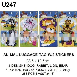 Travel Necessary Cute Animal Travel Luggage Tag W/ 2 Stickers thumbnail-1