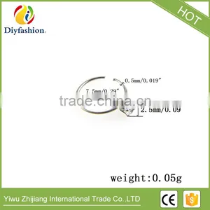 Hot Sell Stainless Steel Round Zircon Nose Ring With Plastic Box thumbnail-3