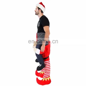 Funny Adult Piggyback Shoulder Ride Christmas Elf Costume thumbnail-2