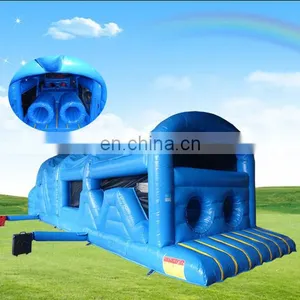 Blue Enclosed Inflatable Obstacle Course thumbnail-1