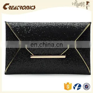 CR Passed European Test Hot Sale Fashion Style Women Handbag Envelope Shaped Black Best Leather Wallet thumbnail-1