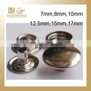 Polished Mirror Like Silver Finish Metal Snap Button for Overcoat,high Quality Press Studs Fasterners Trimming Button thumbnail-1