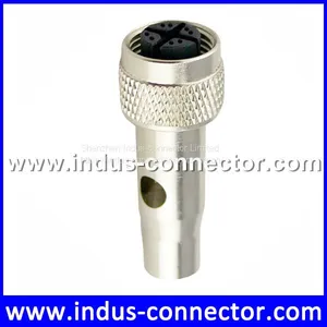 Industrial Water-tight M12 Female 8 Pin x Code Sma Electrical Moulded Connector thumbnail-1