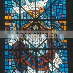 Tempered Facted Glass Church Pattern Interior or Exterior Decoration thumbnail-2