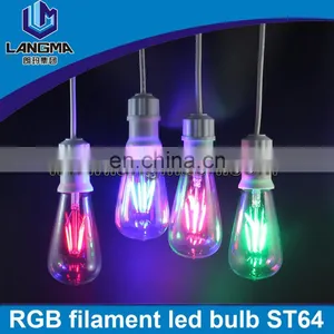 dc 24v RGB Filament Edison Led Bulb St64 E27 Vintage Lamp 12v Led 2w/4w/6w/8w thumbnail-1