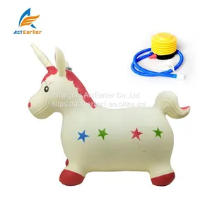 Jumping Horse Hopper- Inflatable Rubber Ride on Bouncing Animal Toys for Kids thumbnail-2