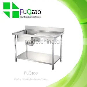 Wholesale Kitchen Stainless Steel Sink Work Table for Restaurant Hotel Family thumbnail-2