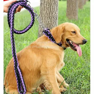 Best Selling Pet Product Belt for Dog Lead Wire Rope 130 cm Pet Ropes Weave Luxury Collar Rolled Rope for Dog Dog Leash Set thumbnail-1