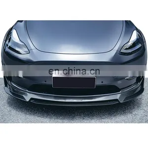 For Model Y Carbon Fiber Front Lip Bumper Spoiler Car Accessories thumbnail-2