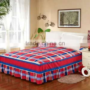 Popular King Queen Single Size Cotton Colorful Adult Bedding Sets Hotel Bed Skirt thumbnail-1
