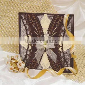 Wholesales 2016 Classic Wooden Wedding Invitation With Handbag thumbnail-4