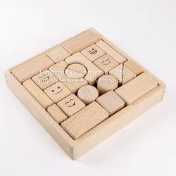 Square Wooden Cylinder Building Blocks Stacking Toy thumbnail-1