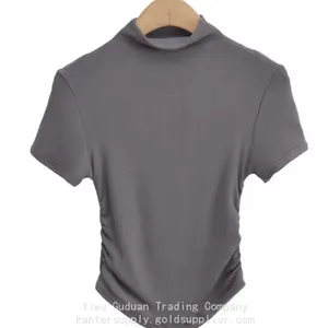 High Quality 100% Cotton Oversized Heavy Tshirt Custom Printing Heavyweight T Shirt Plain Blank Women T-shirt thumbnail-3