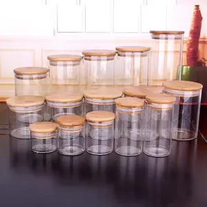 Clear Candle 8oz Bottom Round Glass Candle Jar With Lids and Box thumbnail-1