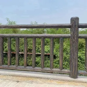 Cement Imitation Bamboo Guardrails for Scenic Spots, Riversides, Lawns, Gardens. Precast Concrete Fences for Greening and Protection thumbnail-2