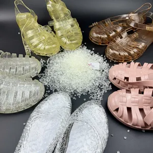 High Transparent Modified PVC Sandals Jelly Shoes With Granules Compound Beads thumbnail-2