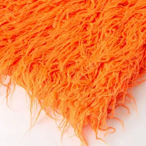 Solid Mongolian Shaggy Fur Long Pile Faux Fur Fake Fur Fabric thumbnail-3