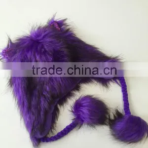Faux Fur Hat Earflap Hat Girl Fashion Winter Hat thumbnail-2