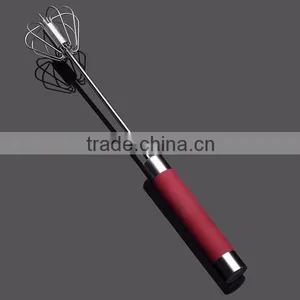 New Easy Whisks Rotating 14" Hand Blender Versatile Egg Beater -Quality Stainless Steel Hand Push Mixer thumbnail-1