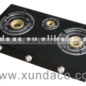 3 Burner Curved Glass Gas Stove thumbnail-1