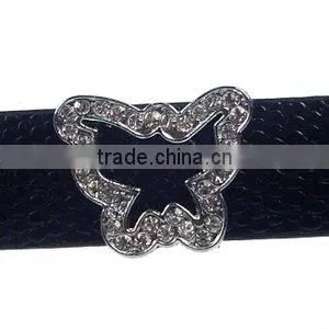 Butterfly 18mm Rhinestone Slide Charms Wholesale, Fits 18mm Width Leather Bracelet thumbnail-1