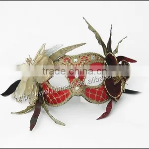 High Quality Rhinestone Handmade Half Face Artificial Fabric Flower thumbnail-1
