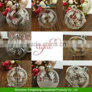 Christmas Clear Glass Baubles Etched Sparkling Vintage Decorations thumbnail-1