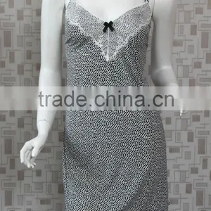 Black Dot Sexy Lace Women Lingerie Nighty thumbnail-1
