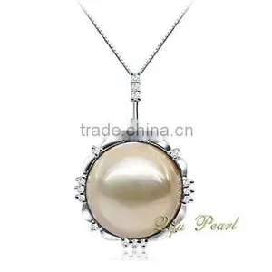 Valentine Gift 925 Silver Mabe Pearl Pendant thumbnail-1