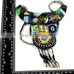 Factory Direct Sale Bohemian Pendant Applique/colorful Stones Collar Trimming for Decoration thumbnail-2