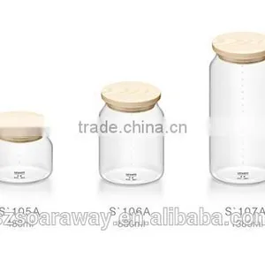 Factory Supply Airtight Style Daily Necessities Glass Storage Jar With Bamboo Lid thumbnail-2