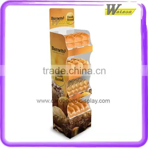 4 Layer Free Floor Standing Cardboard Display Shelf for Bread thumbnail-1