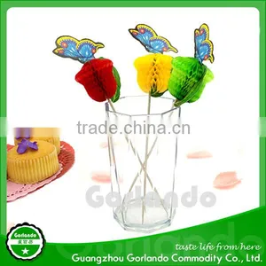100mm Honeycomb Peacock Design Party Cocktail Decorative Pick for Food thumbnail-1