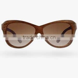 Brown Stained Bamboo Eyewear Cheap Bamboo Sunglasses for Women thumbnail-2