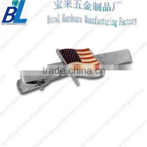 Enamal Flag With Nickel Straight Metal Tie Clip for Men thumbnail-1