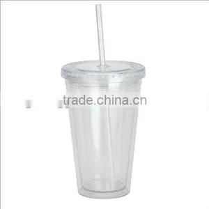 Worldwide Market Eco-friendly Customized Design Reusable for Office Wholesale Fruit Juice Plastic Water Tumbler With Straw thumbnail-6