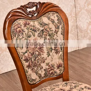 Restaurant Neoclassical Chinese Antique Wood Hand Carved Back Chair thumbnail-2