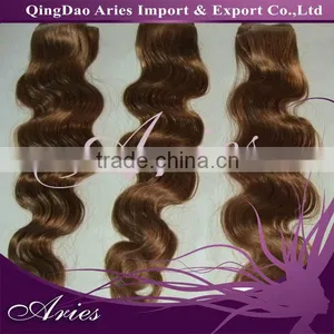 20inch-50cm Long PU Skin Weft Hand-made Weaving Human Hair #08 Light Brown thumbnail-1