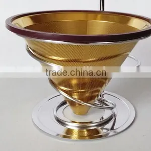 Pour Over Coffee Cone Stainless Steel Coffee Filter Brewer With Pour Over Coffee Stand Coffee Dripper thumbnail-6