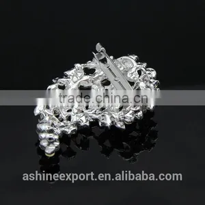 Bridal Bright Leaf Flower Rhinestone Brooch/handmade Rhinestone Brooch thumbnail-4