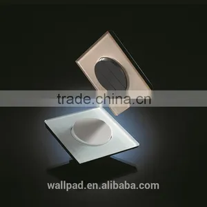 Black Crystal Glass16A 110-250V 1 Gang Intermediate Switch Push Button Swtich Light Wall Switch thumbnail-2