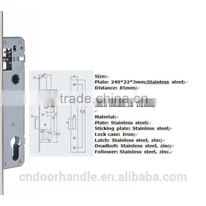 High Security Standard Body Lock for PVC Door Sliding Door thumbnail-2