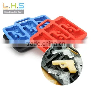 100% Food Grade Freeze Party Handgun Shaped Silicone Ice Cube Tray thumbnail-1